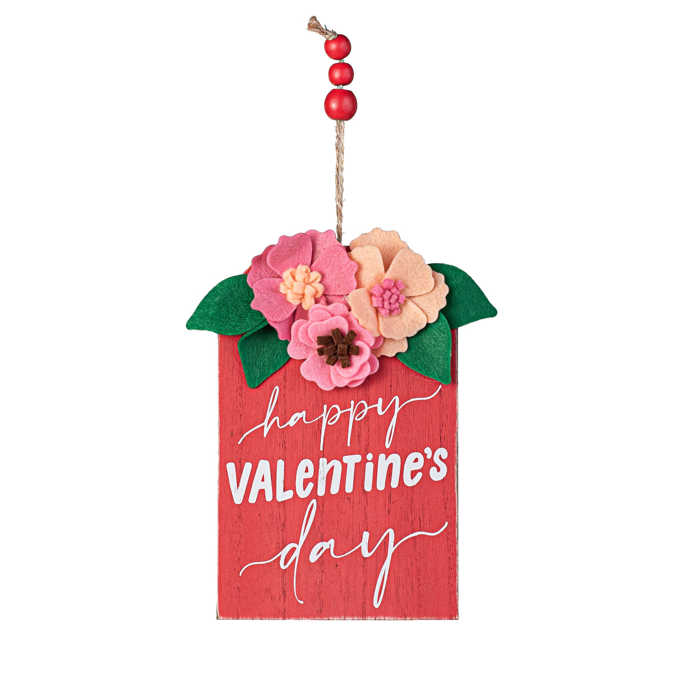 7" Pink Combo Ranunculus Happy Valentine's Day Ornament