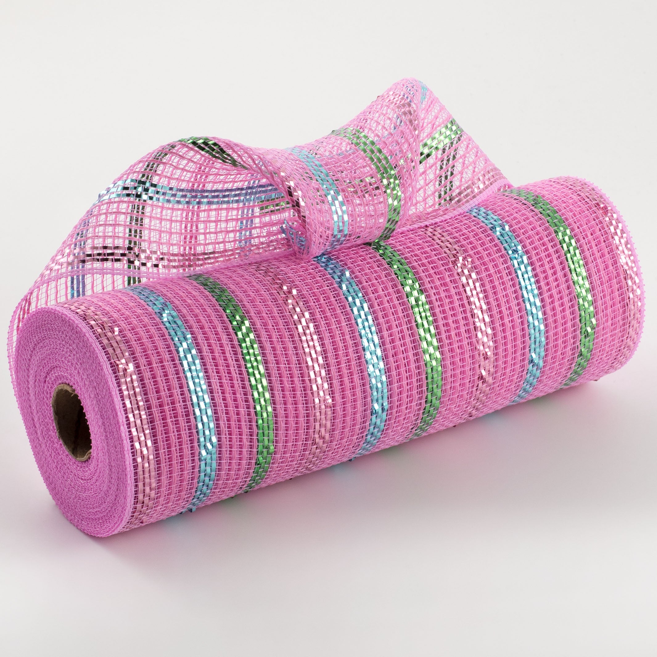 10" Metallic Poly Faux Jute Mesh: Pink, Ice Blue, Mint