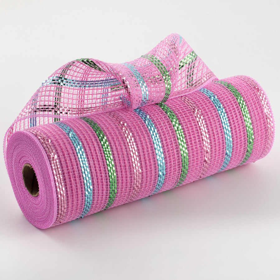 10" Metallic Poly Faux Jute Mesh: Pink, Ice Blue, Mint