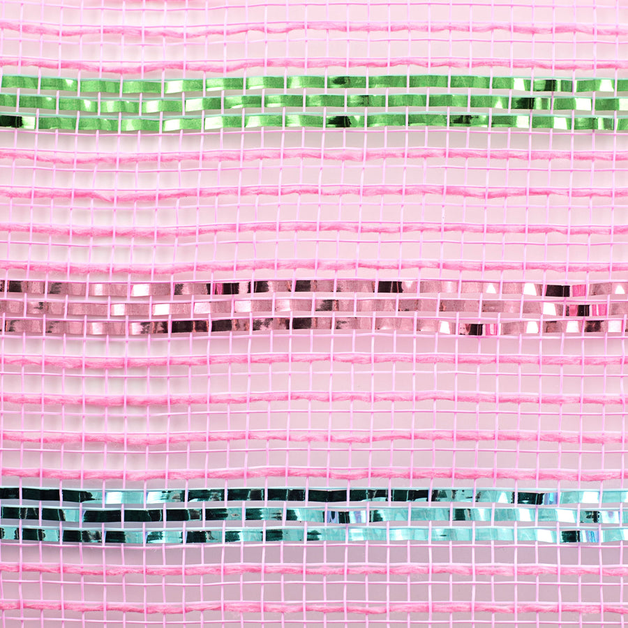 10" Metallic Poly Faux Jute Mesh: Pink, Ice Blue, Mint