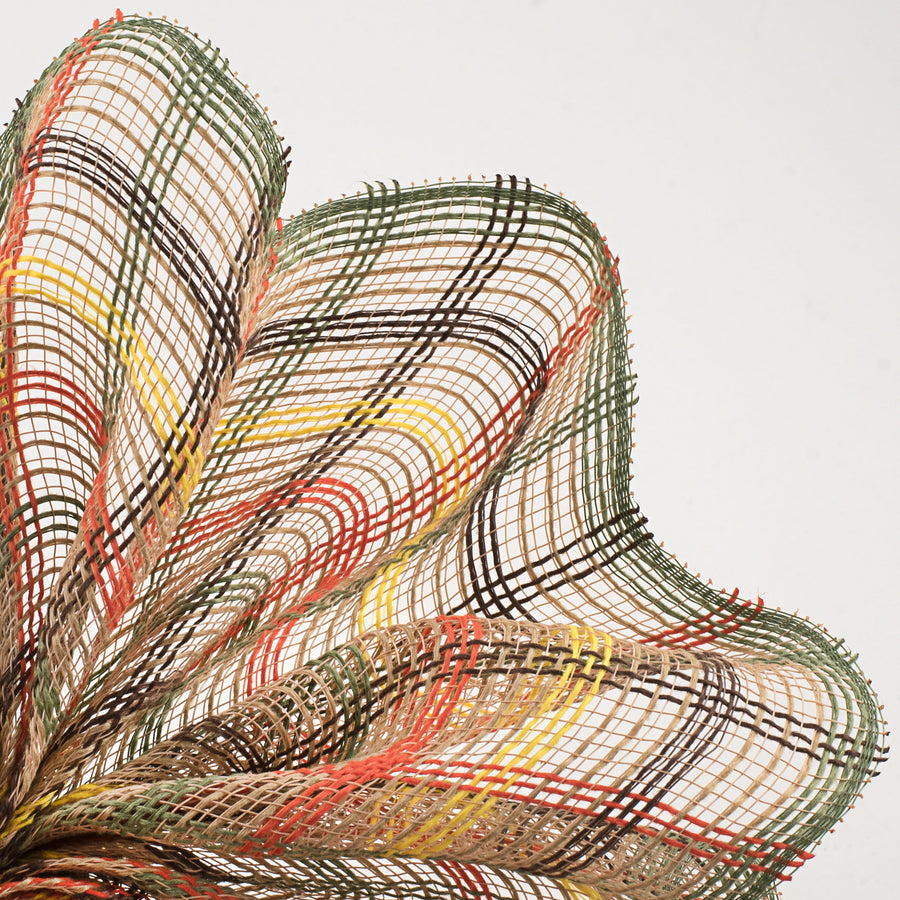 10" Faux Jute Check Mesh: Brown, Yellow, Orange, Moss