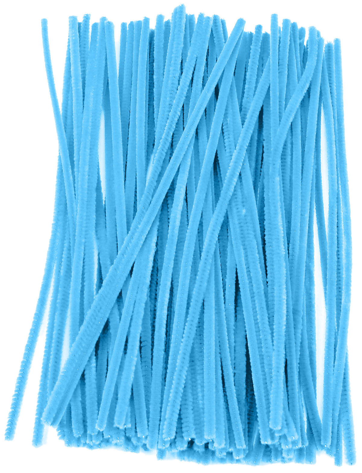 12" Pipe Cleaner Stems: 6mm Chenille Light Blue (100)