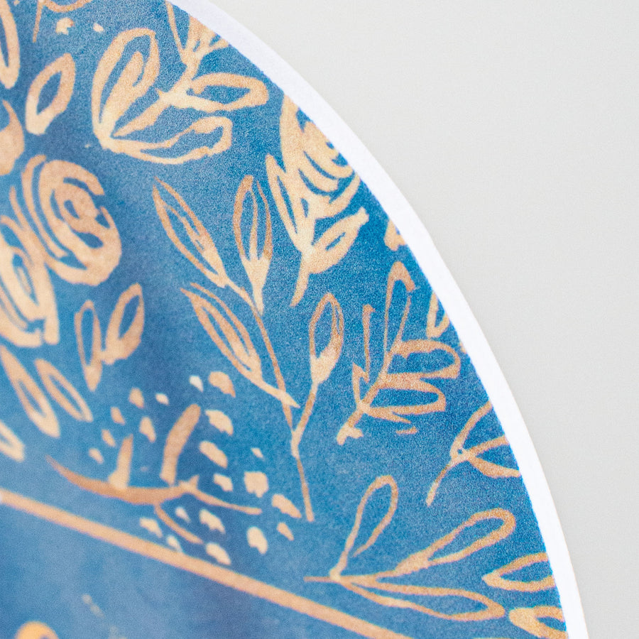 9" Waterproof Sign: Blue Watercolor Welcome Pumpkin
