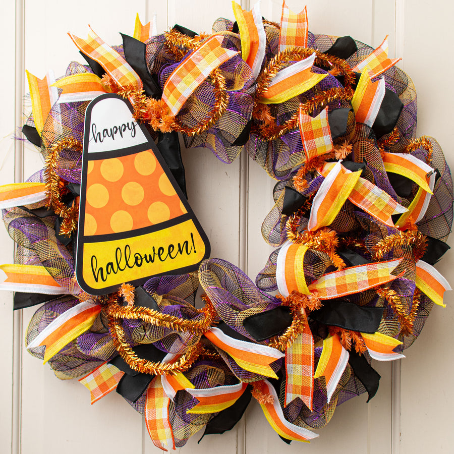 10" Waterproof Sign: Candy Corn Happy Halloween