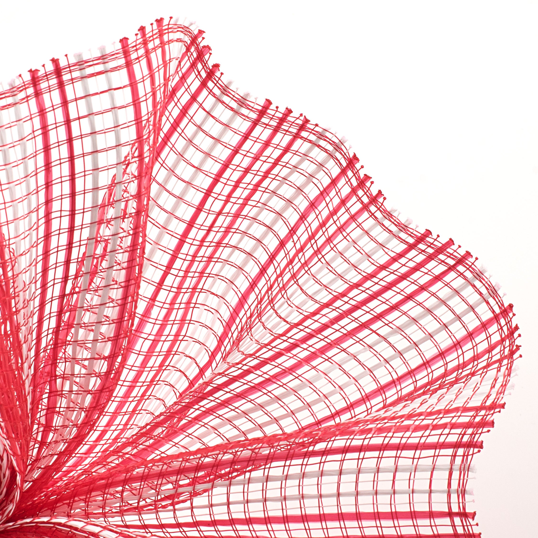10" Wide Strip Mesh: Red & White