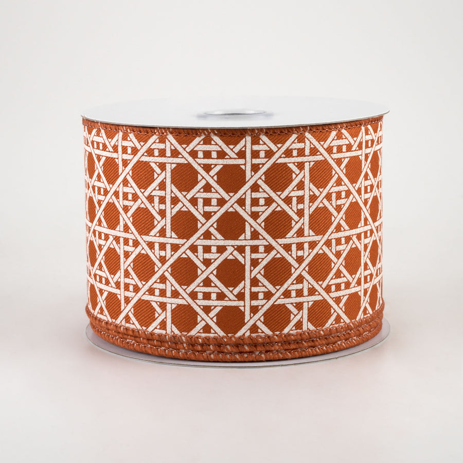 2.5" Basket Weave Ribbon: Autumn & Ivory (10 Yards)