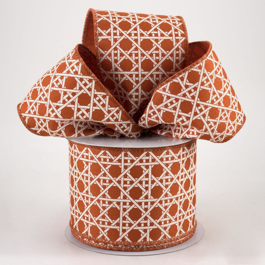 2.5" Basket Weave Ribbon: Autumn & Ivory (10 Yards)