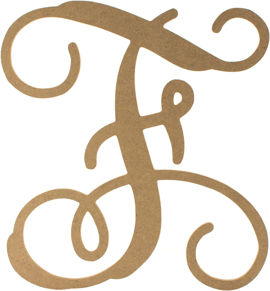 12" Wood Letter Vine Monogram: F
