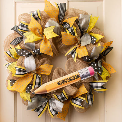 15" Waterproof Sign: Welcome Back to School Pencil