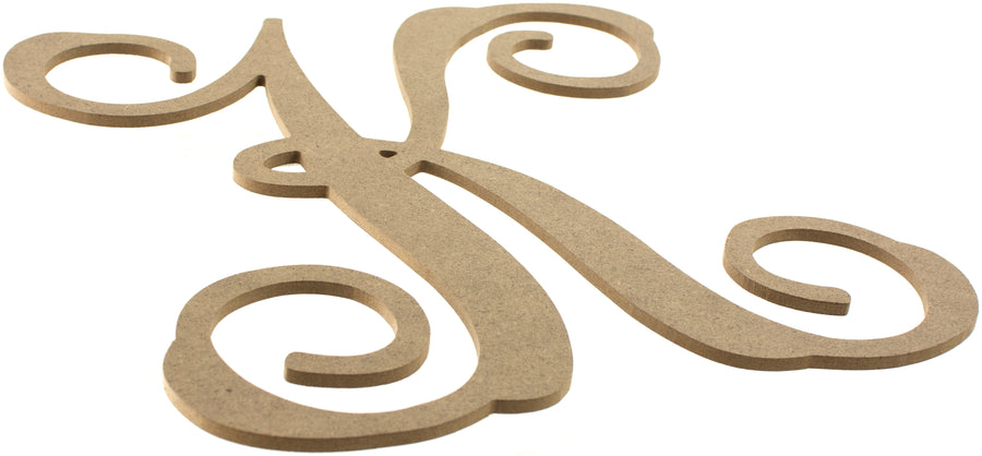 12" Wood Letter Vine Monogram: K