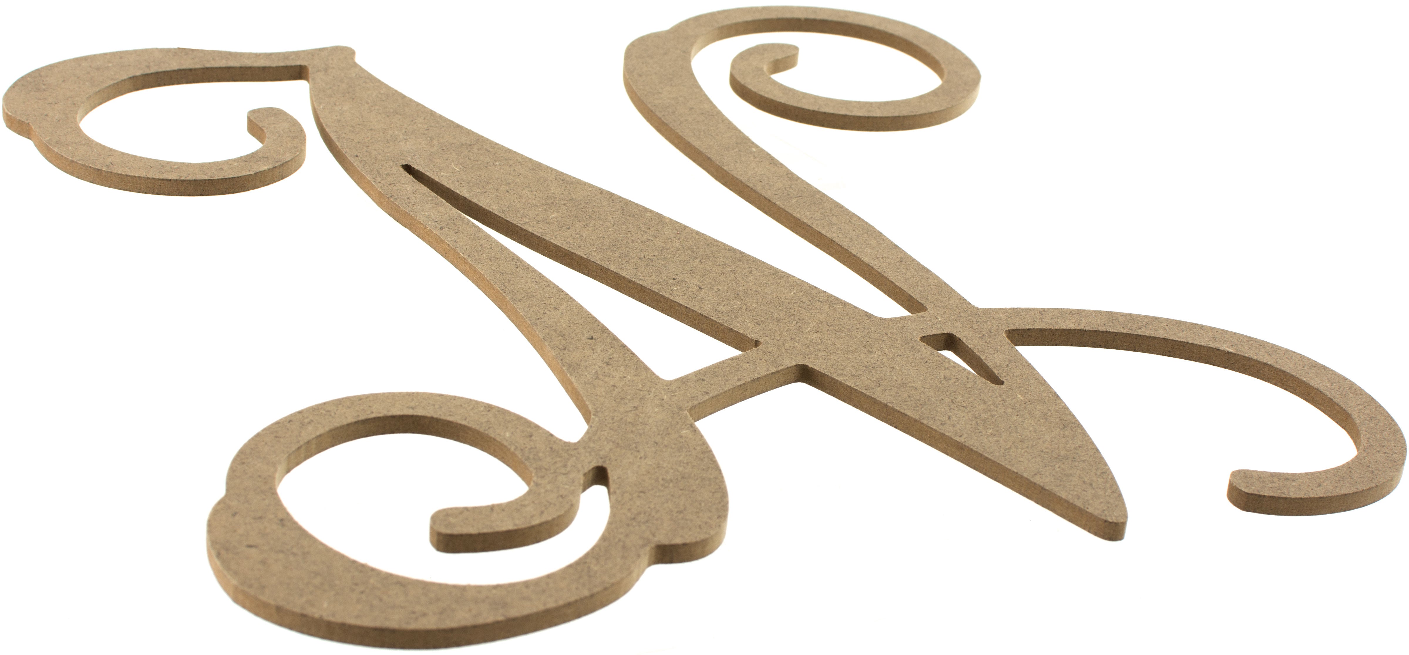 12" Wood Letter Vine Monogram: N