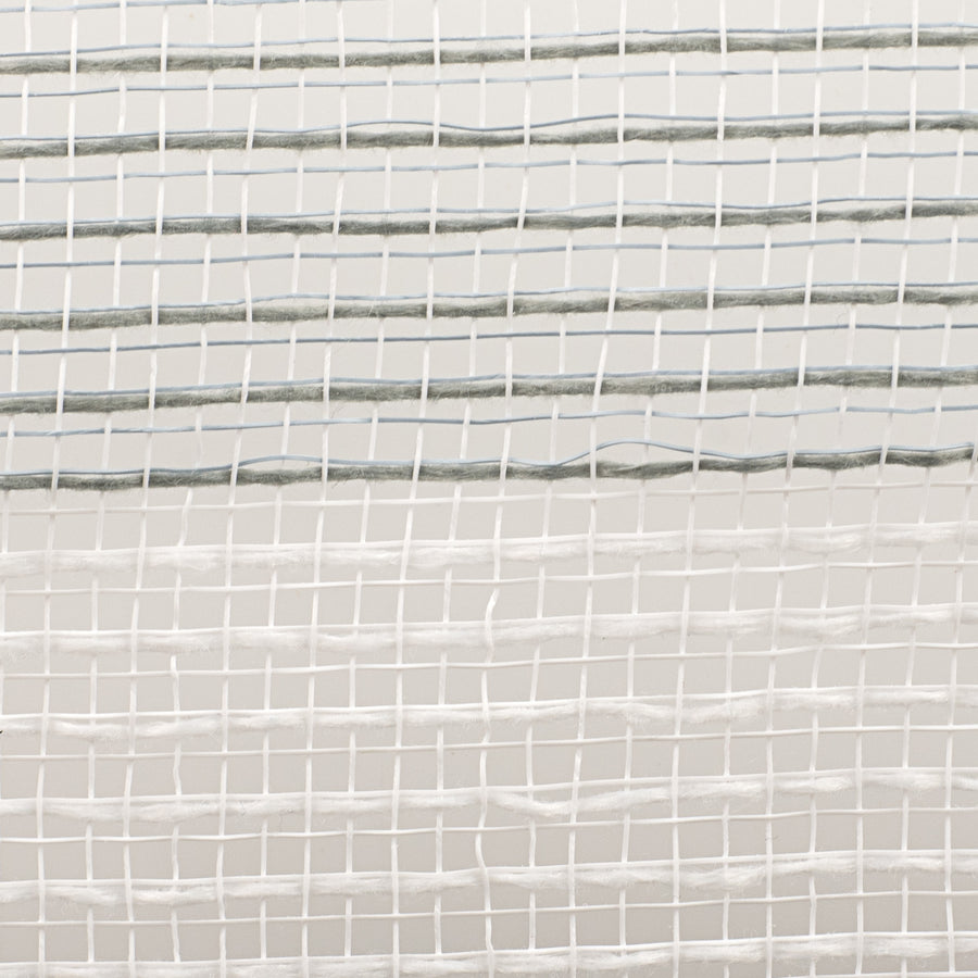 10" Wide Stripe Fabric Mesh: White & Grey