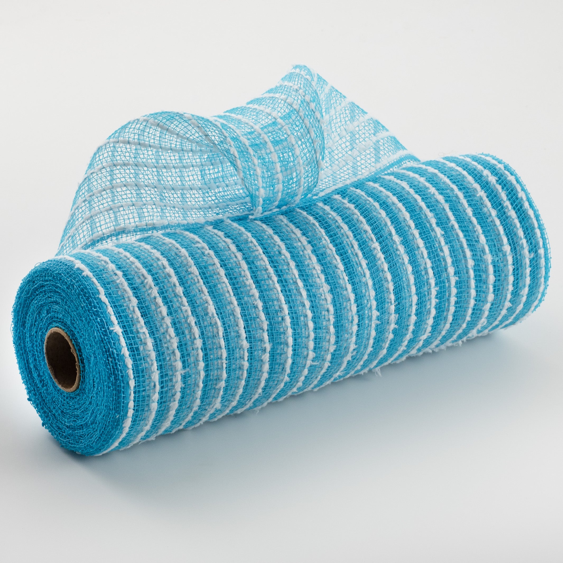 10" Snowdrift Deco Mesh: Turquoise & White