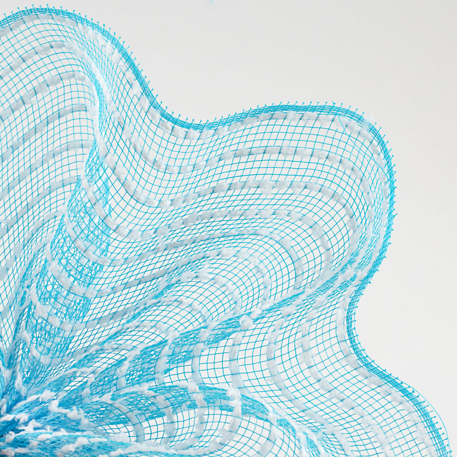 10" Snowdrift Deco Mesh: Turquoise & White
