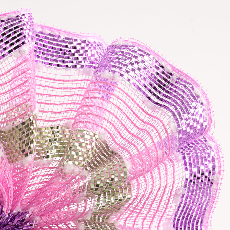 10" Snowball Wide Stripe Mesh: Light Pink, Lavender, Mint