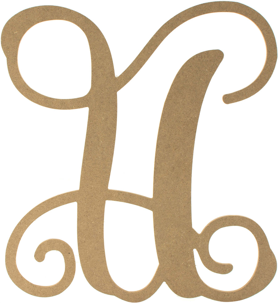 12" Wood Letter Vine Monogram: U
