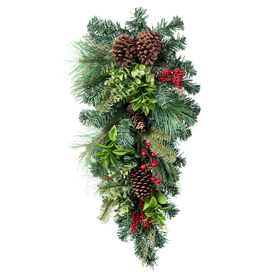 30" Berry & Pinecone Pine Teardrop
