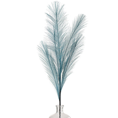 32" Fabric Pampas Grass Spray: Dark Teal