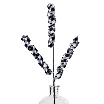 25" Polka Dot Curly Spray: Black & White