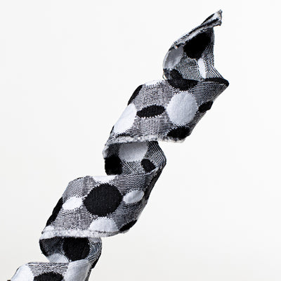 25" Polka Dot Curly Spray: Black & White