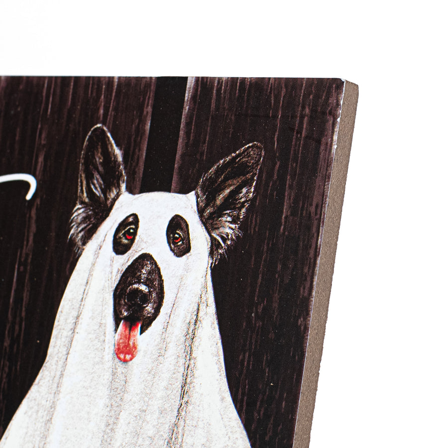12" Wooden Sign: Happy Howl-O-Ween Dog