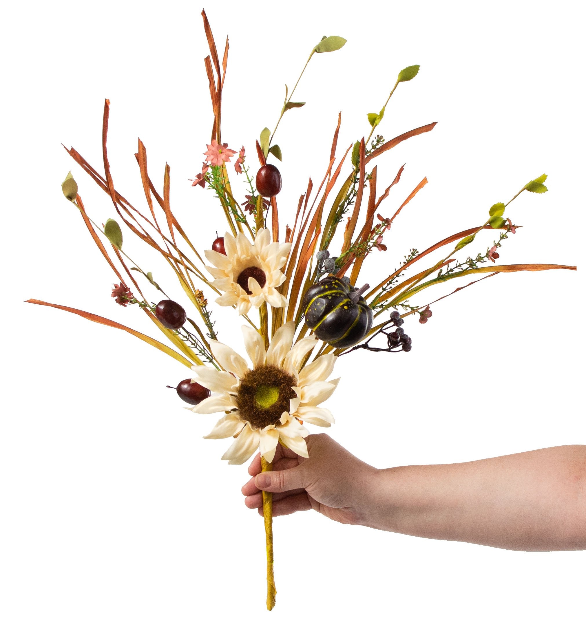 21" Sunflower, Rose Hip, Pumpkin Spray