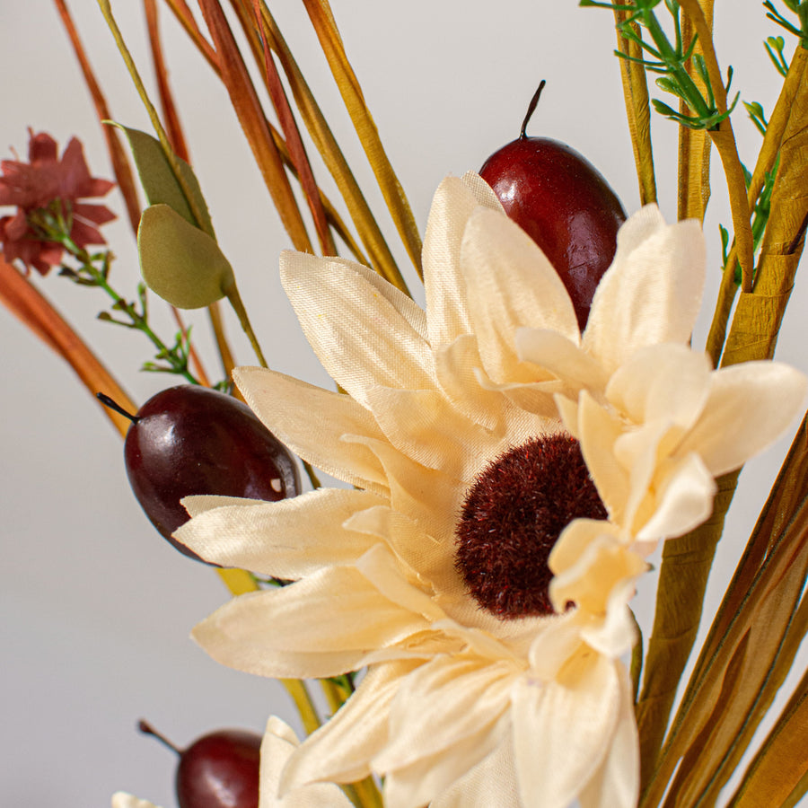 21" Sunflower, Rose Hip, Pumpkin Spray