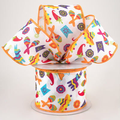 2.5" Fiesta Sombrero, Maracas, Donkey Ribbon (10 Yards)