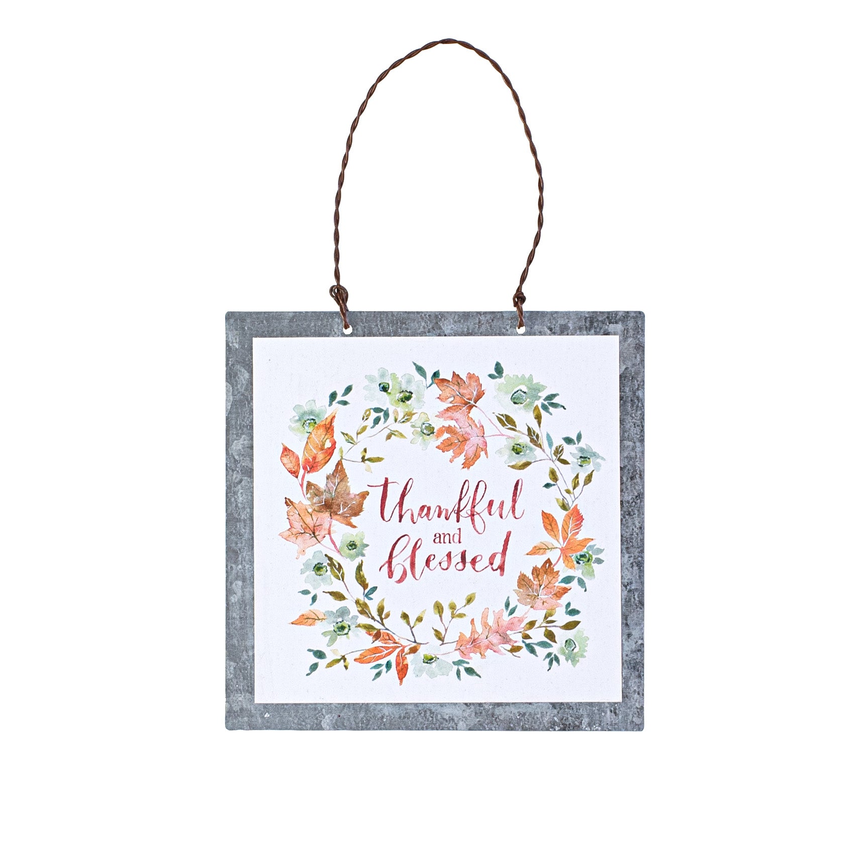 4" Thankful & Blessed Ornament