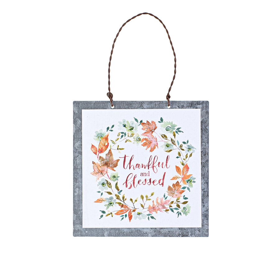 4" Thankful & Blessed Ornament
