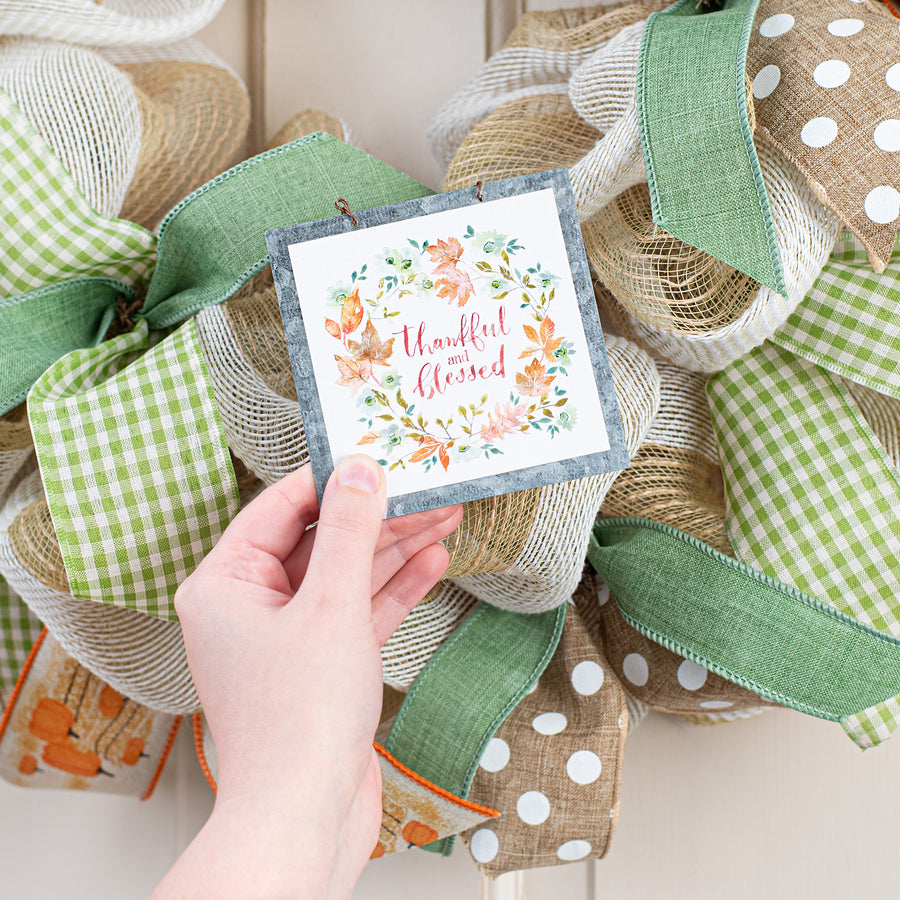4" Thankful & Blessed Ornament