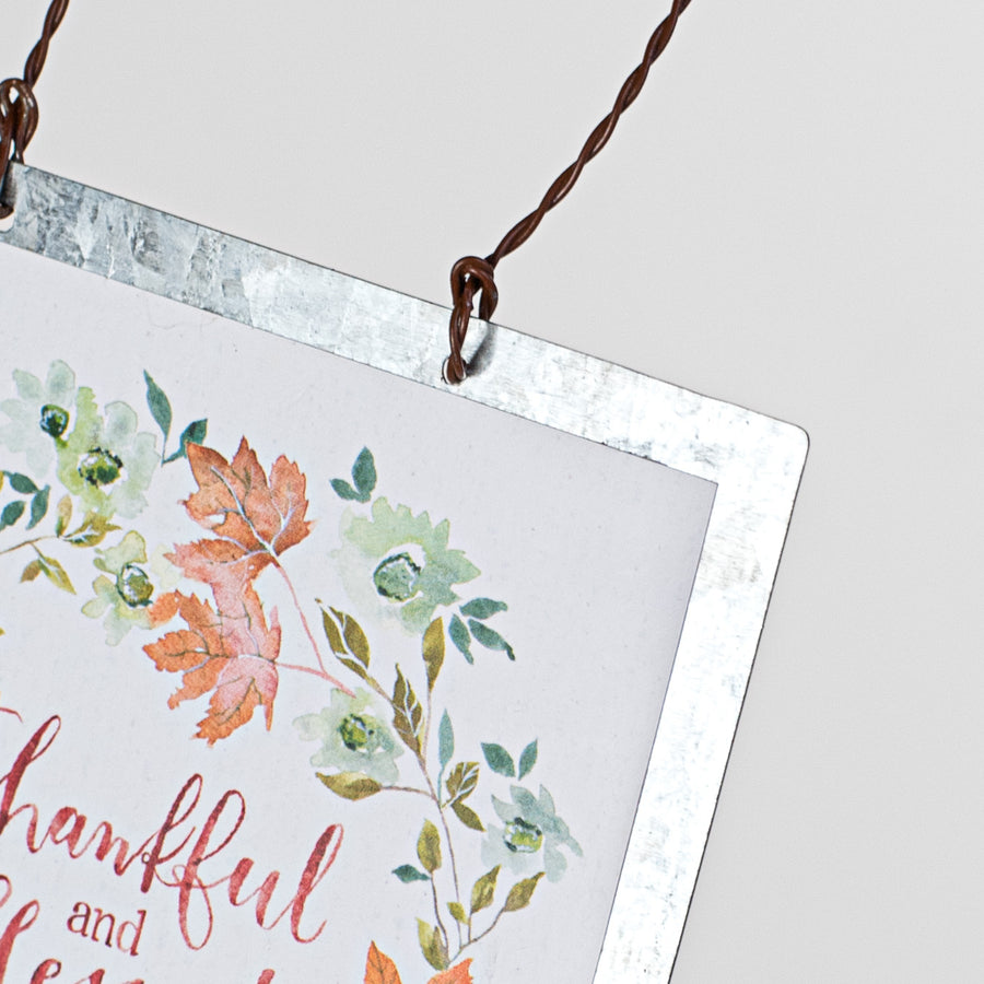 4" Thankful & Blessed Ornament