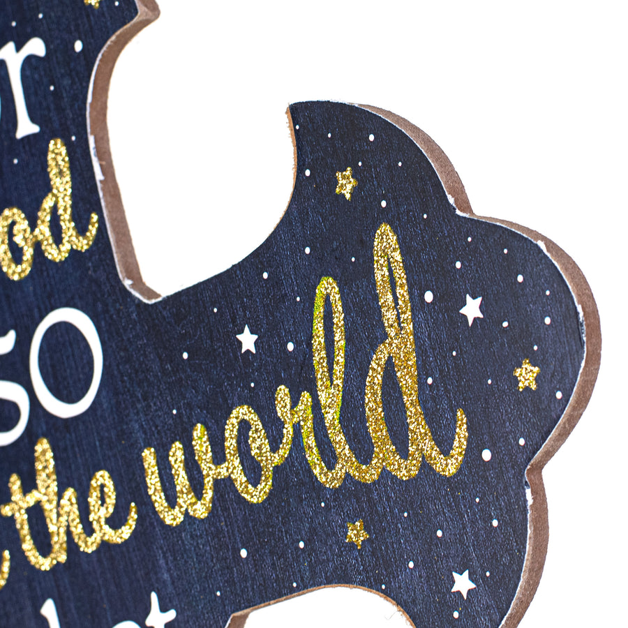 16" Wooden Sign: God So Loved The World Cross