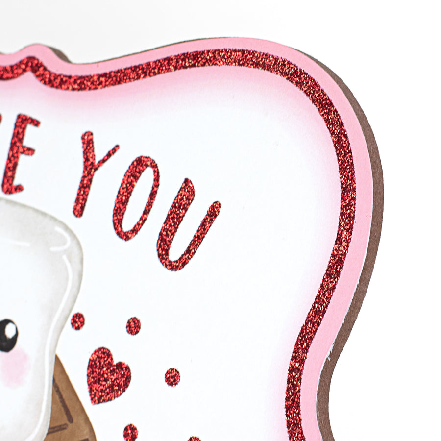 10" Scalloped Wooden Sign: Love You S'more