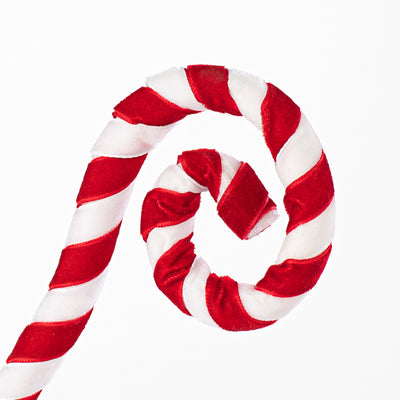 24" Swirl Spray: Candy Cane White & Red