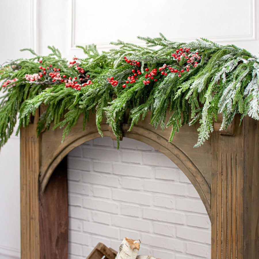58" Snow Pine Garland