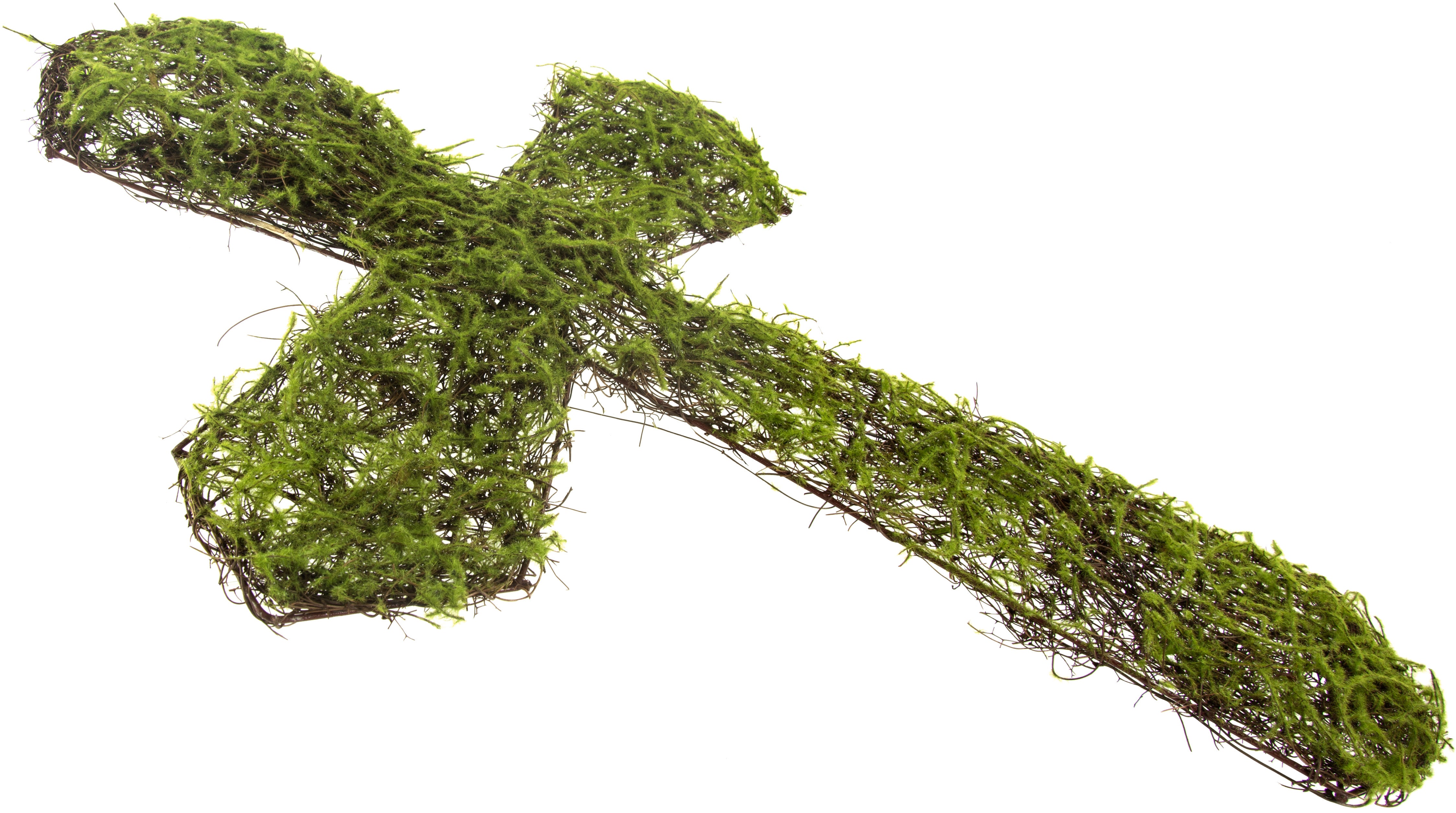 22" Green Moss Cross