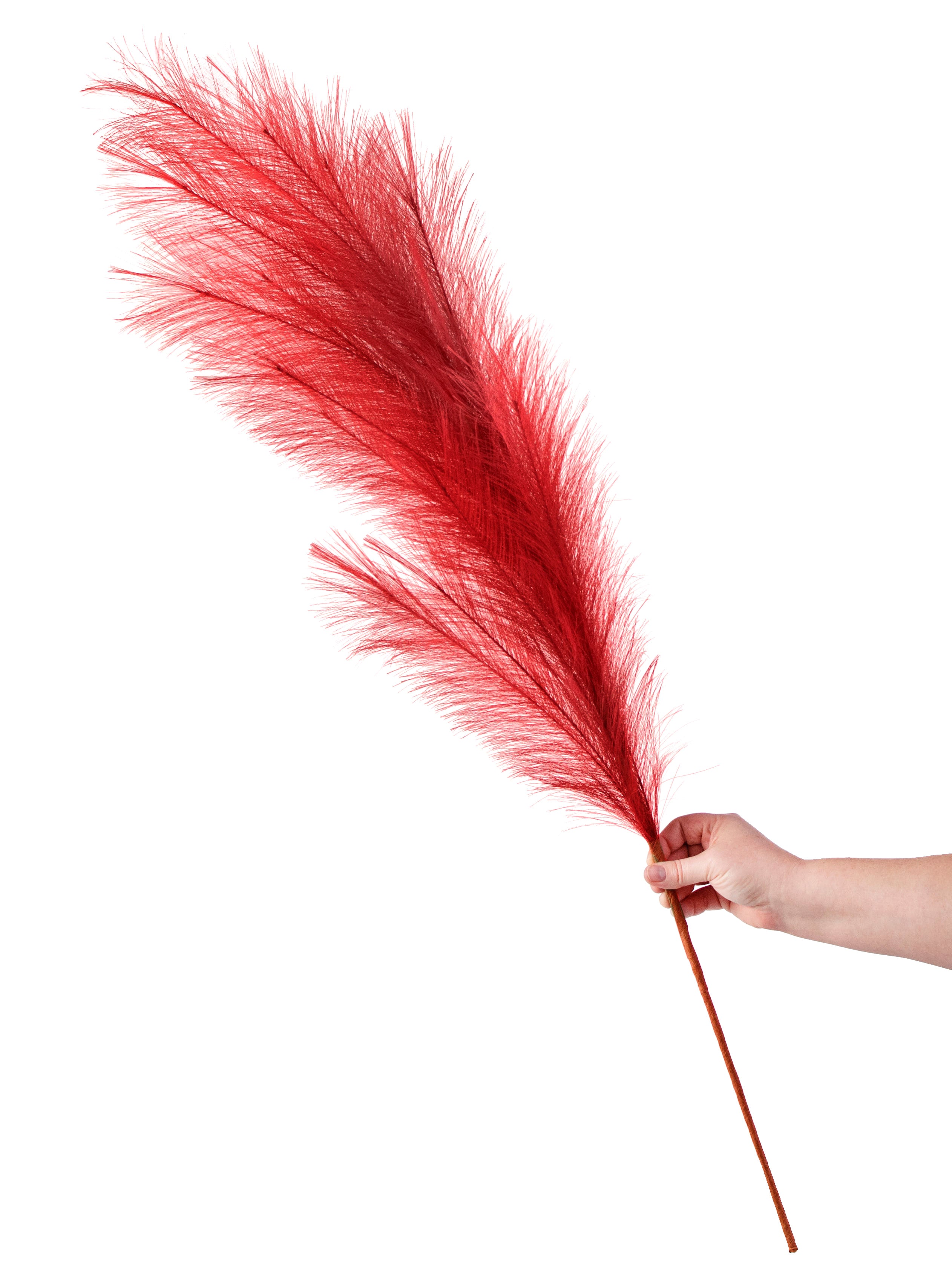 43" Fabric Pampas Grass Spray: Red