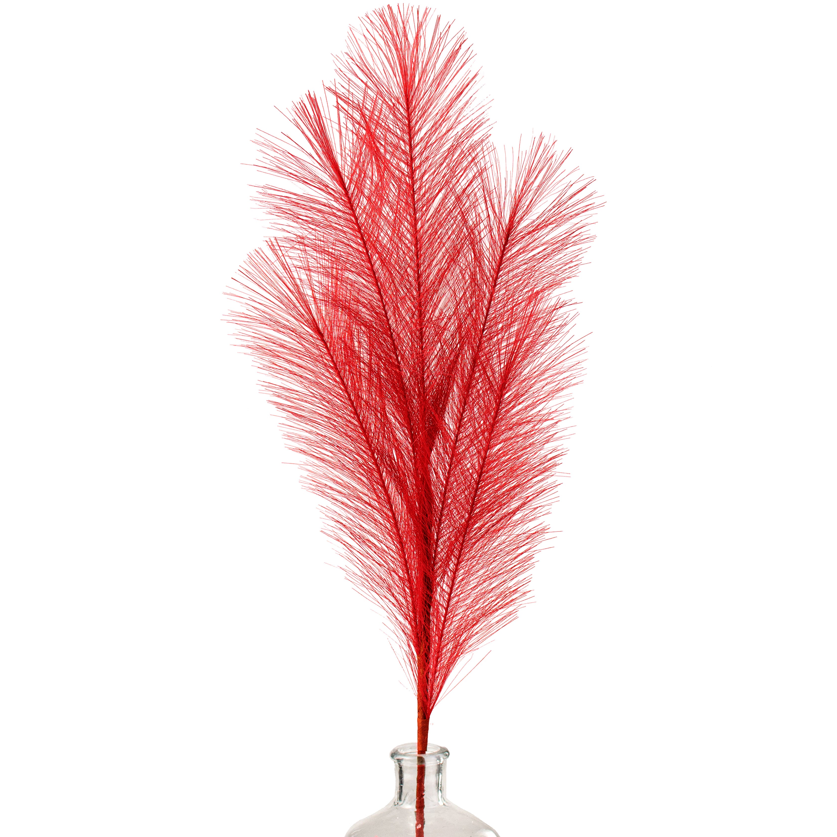 32" Fabric Pampas Grass Spray: Red