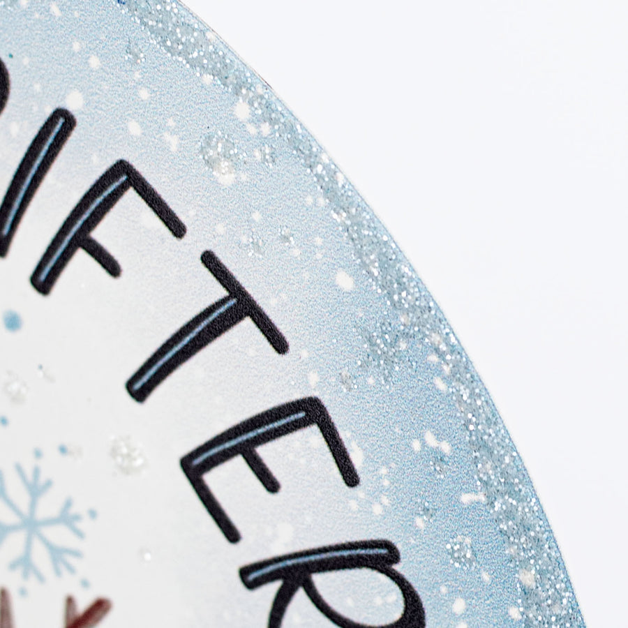 8" Metal Sign: Flakes Welcome Snowman