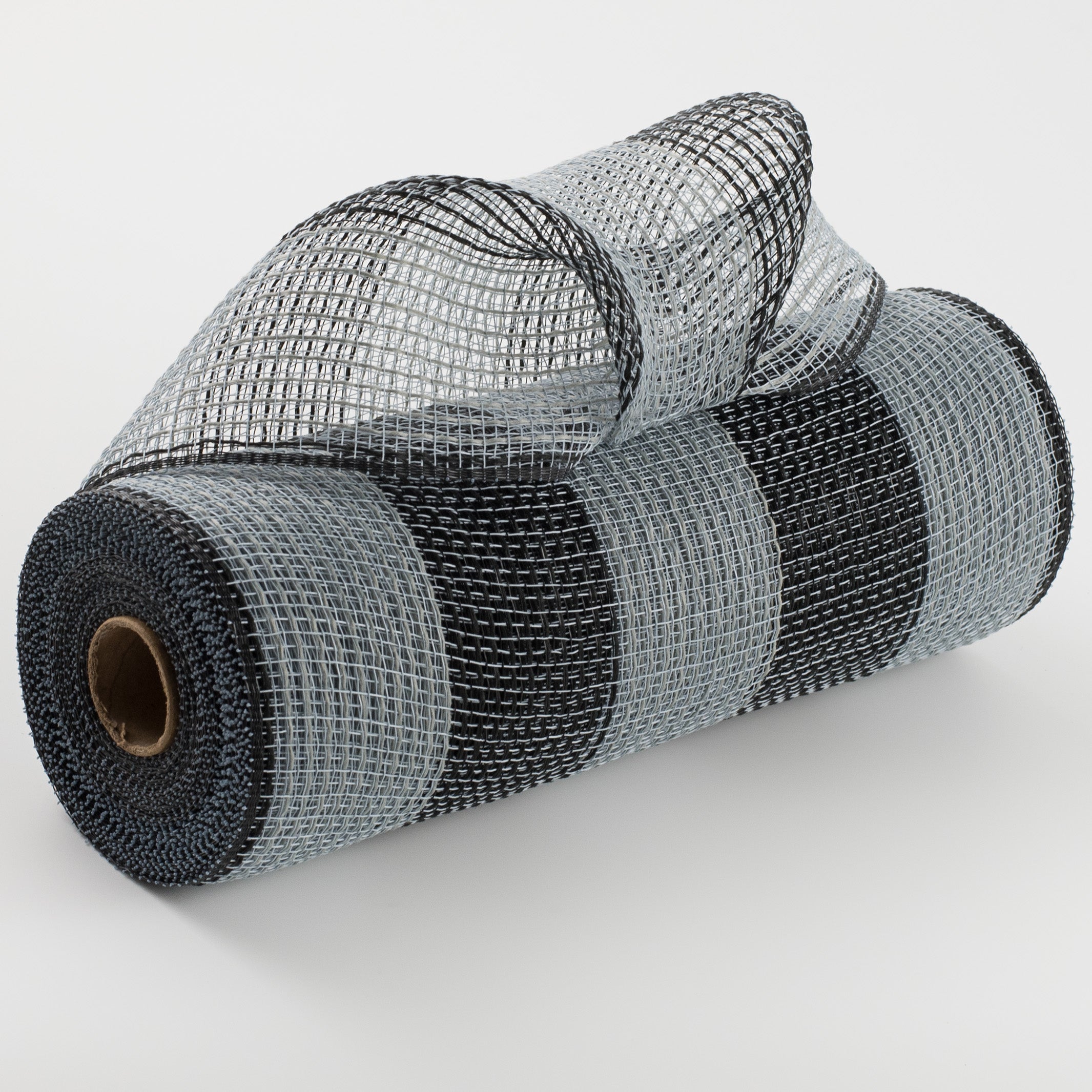 10" Wide Stripe Fabric Mesh: Grey & Black