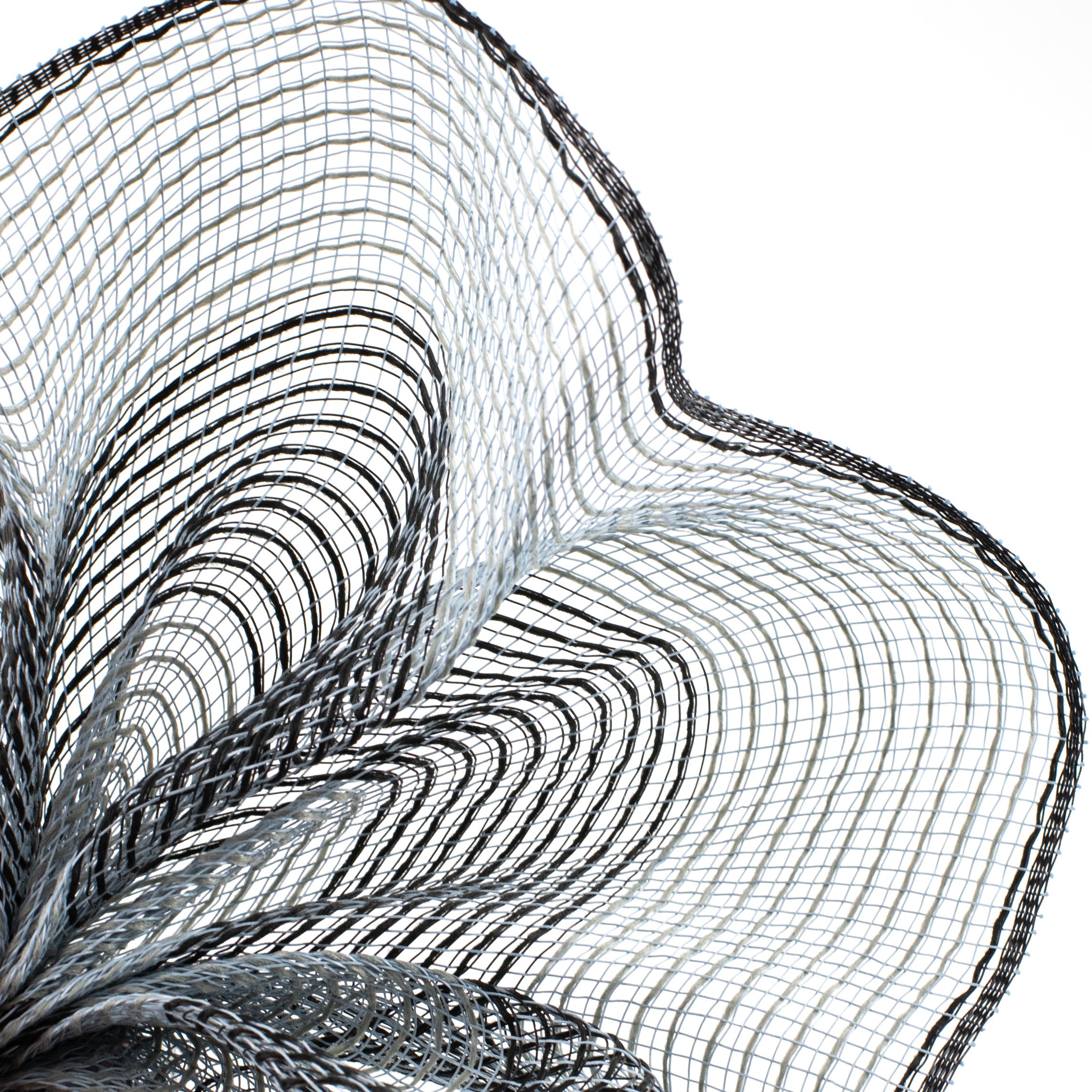 10" Wide Stripe Fabric Mesh: Grey & Black