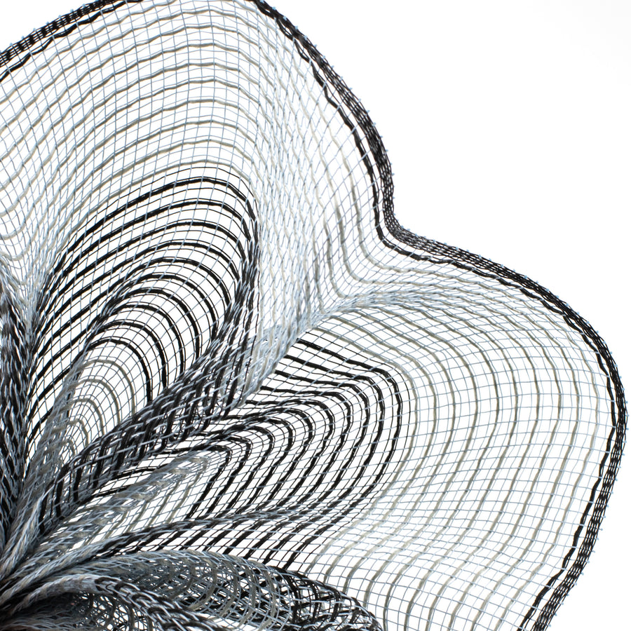 10" Wide Stripe Fabric Mesh: Grey & Black