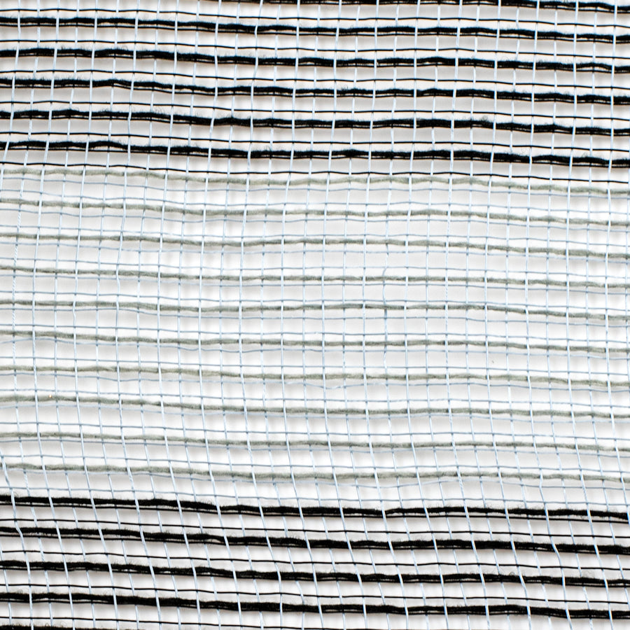 10" Wide Stripe Fabric Mesh: Grey & Black
