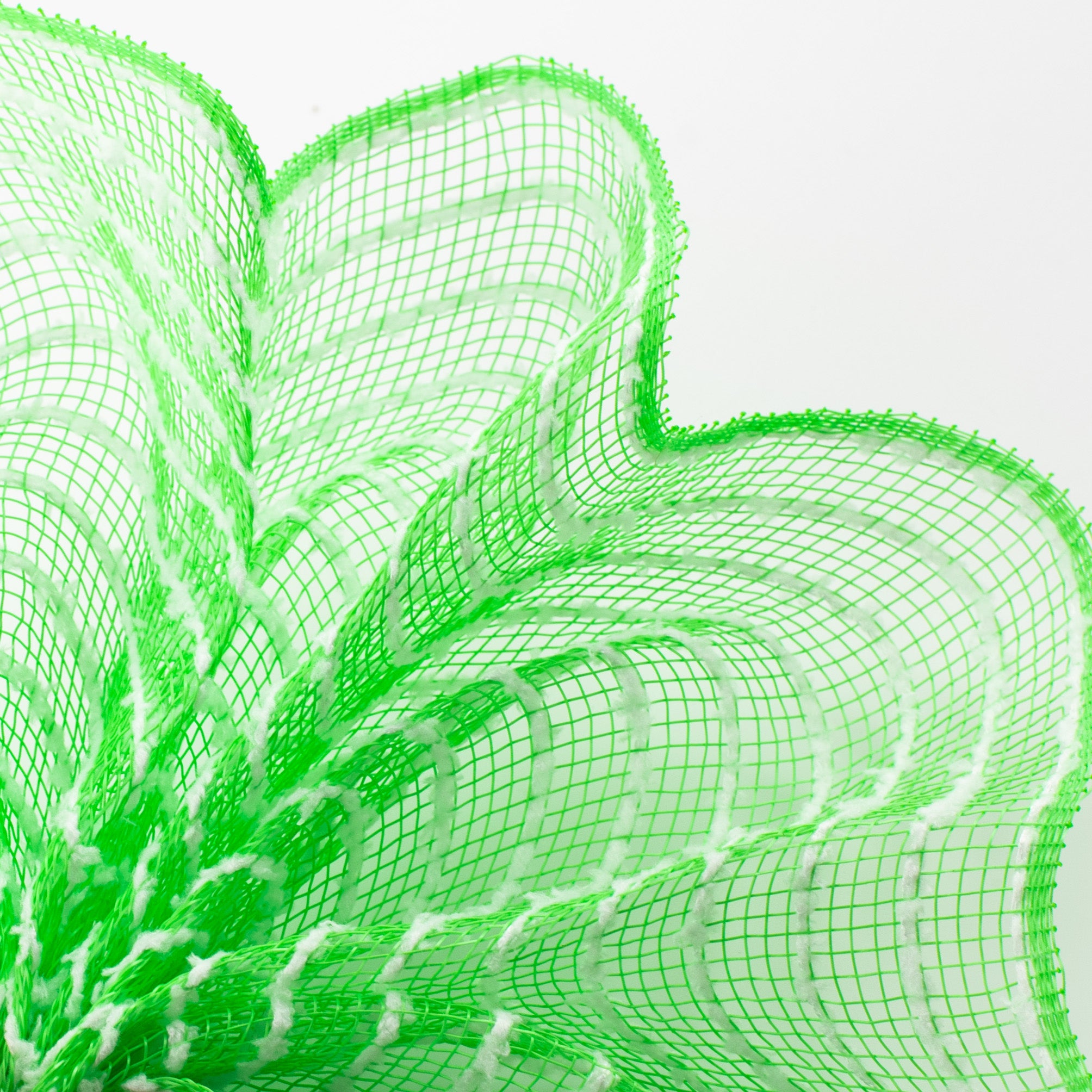 10" Snowdrift Deco Mesh: Lime & White