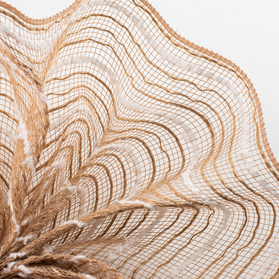 10" Snowdrift Deco Mesh: Natural Jute & White (10 Yards)