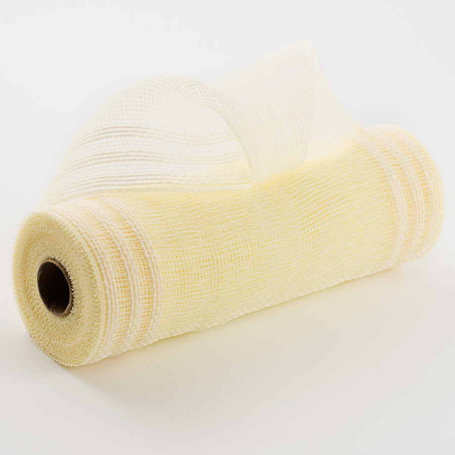 10" Border Stripe Mesh: Cream