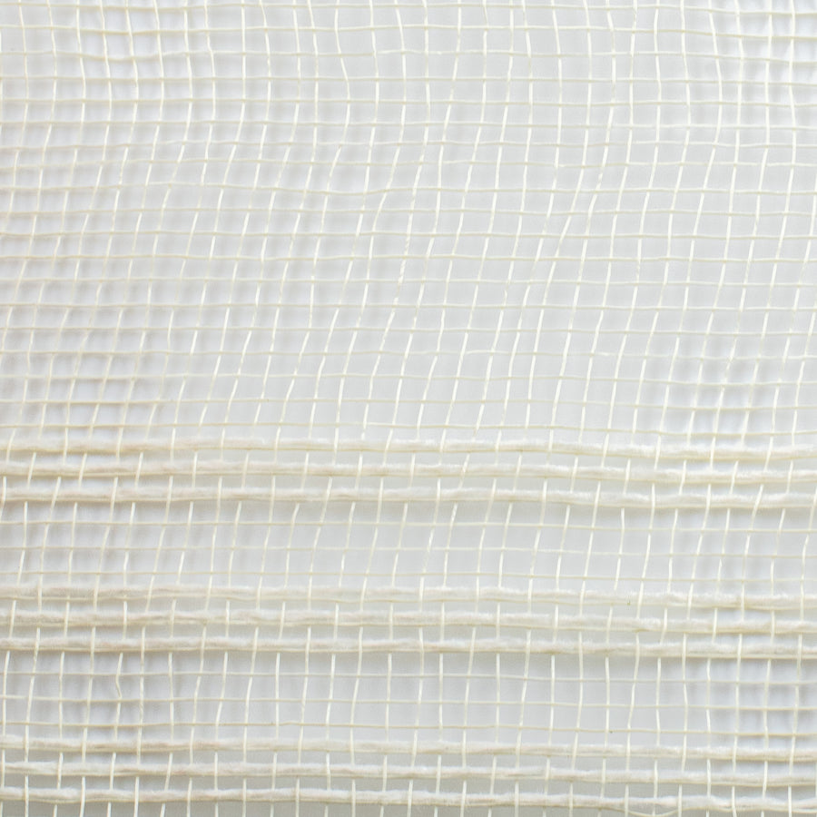 10" Border Stripe Mesh: Cream