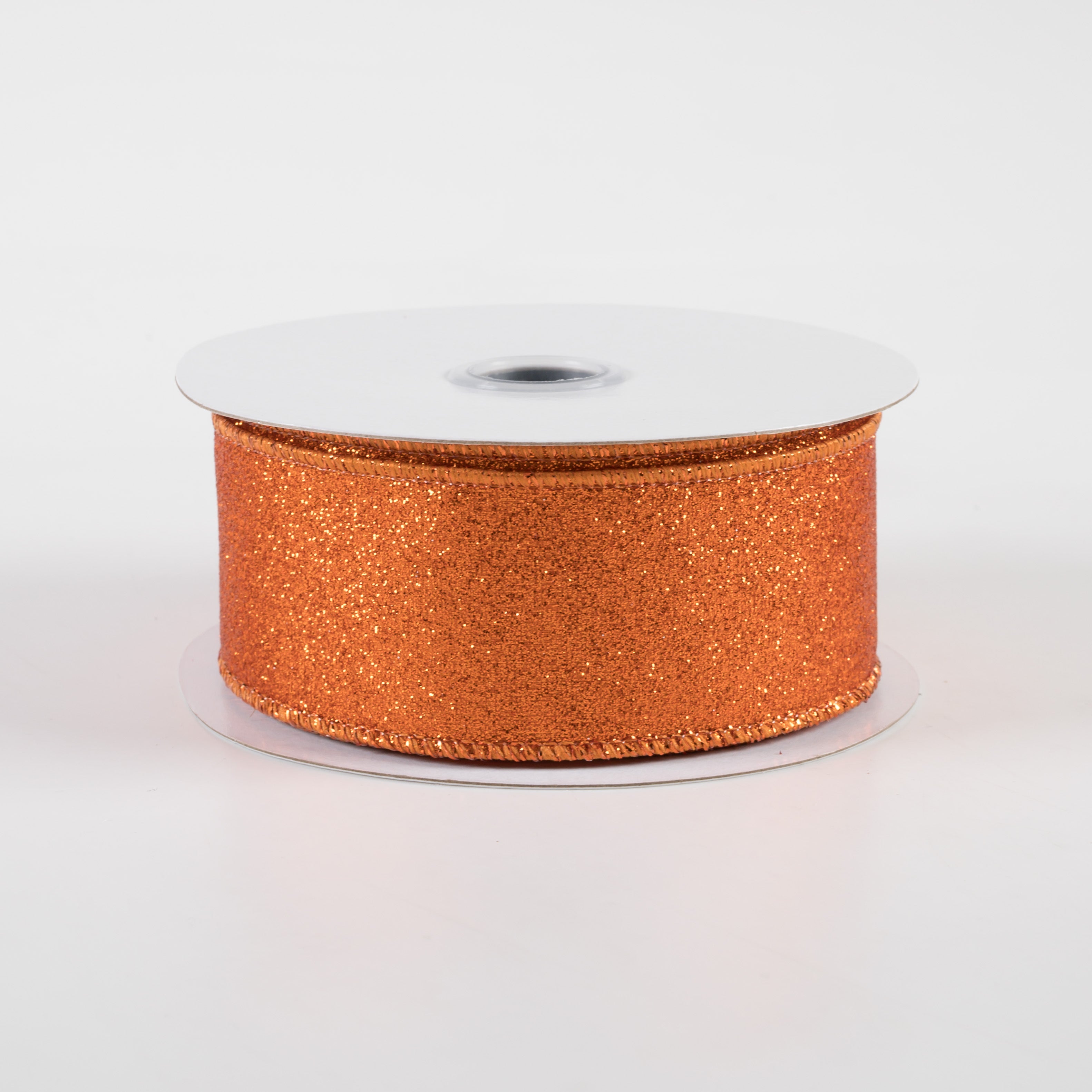 1.5" Shimmer Glitter Ribbon: Orange (10 Yards)