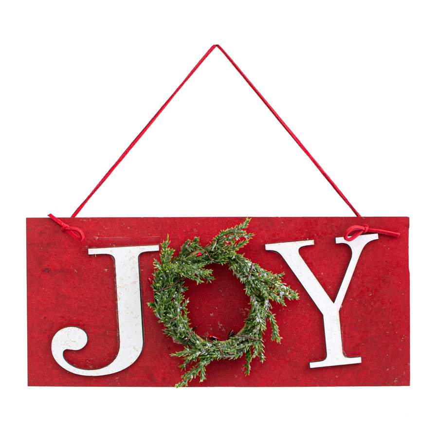 10" Joy Holly Wreath Ornament
